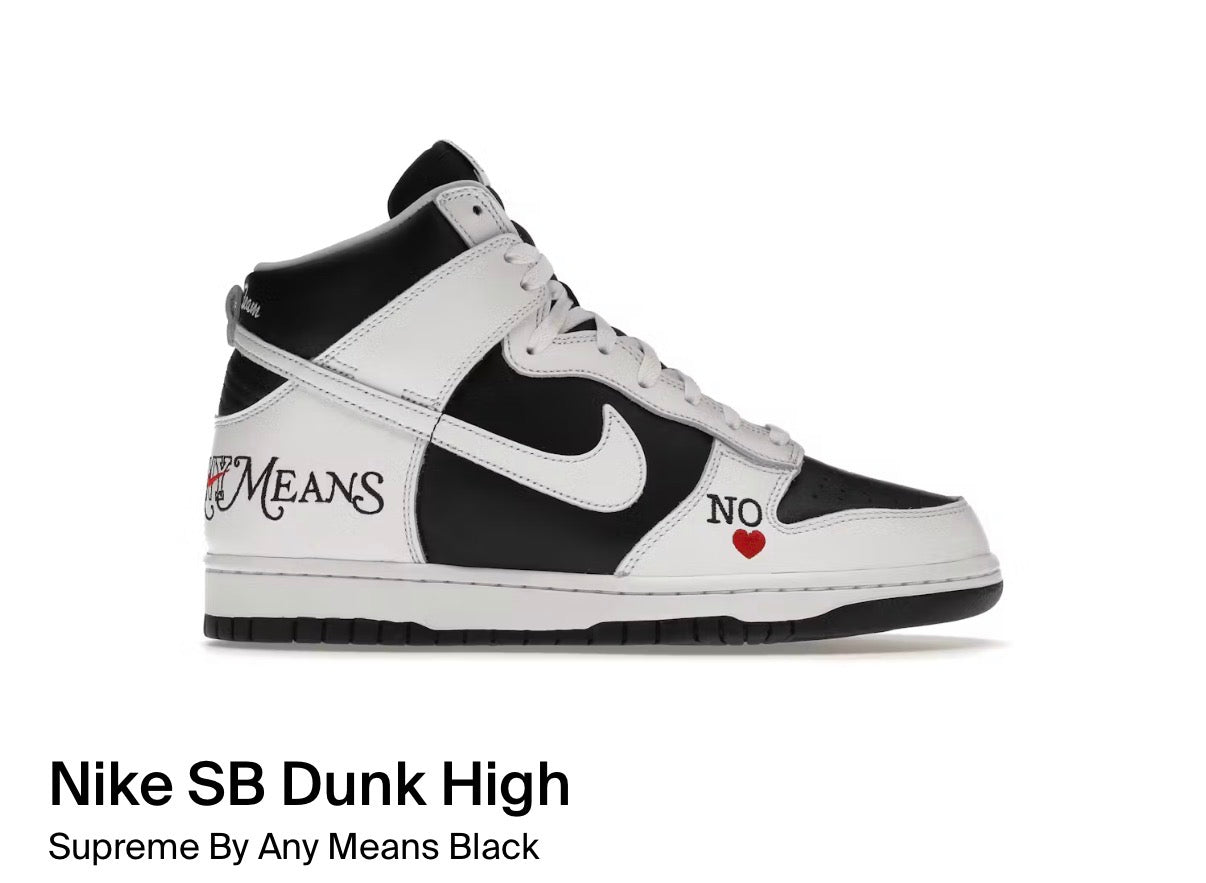 Nike SB Dunk High Supreme By Any Means Black