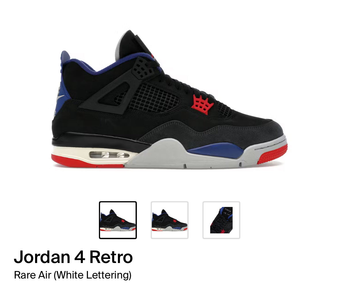 Jordan 4 Retro Rare Air (White Lettering)