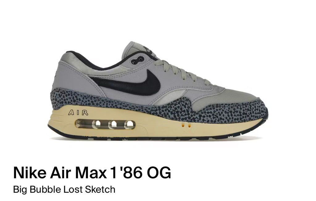 Nike Air Max 1'86 OG Big Bubble Lost Sketch (Size 9)