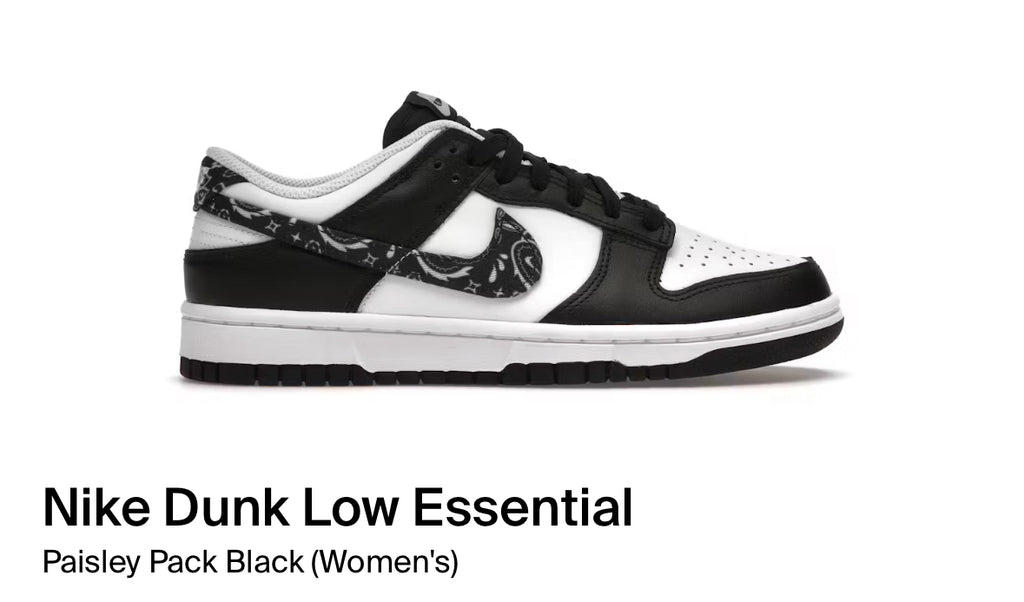 Nike Dunk Low Essential Paisley Pack Black (Women's) (Size 10W/8.5M)