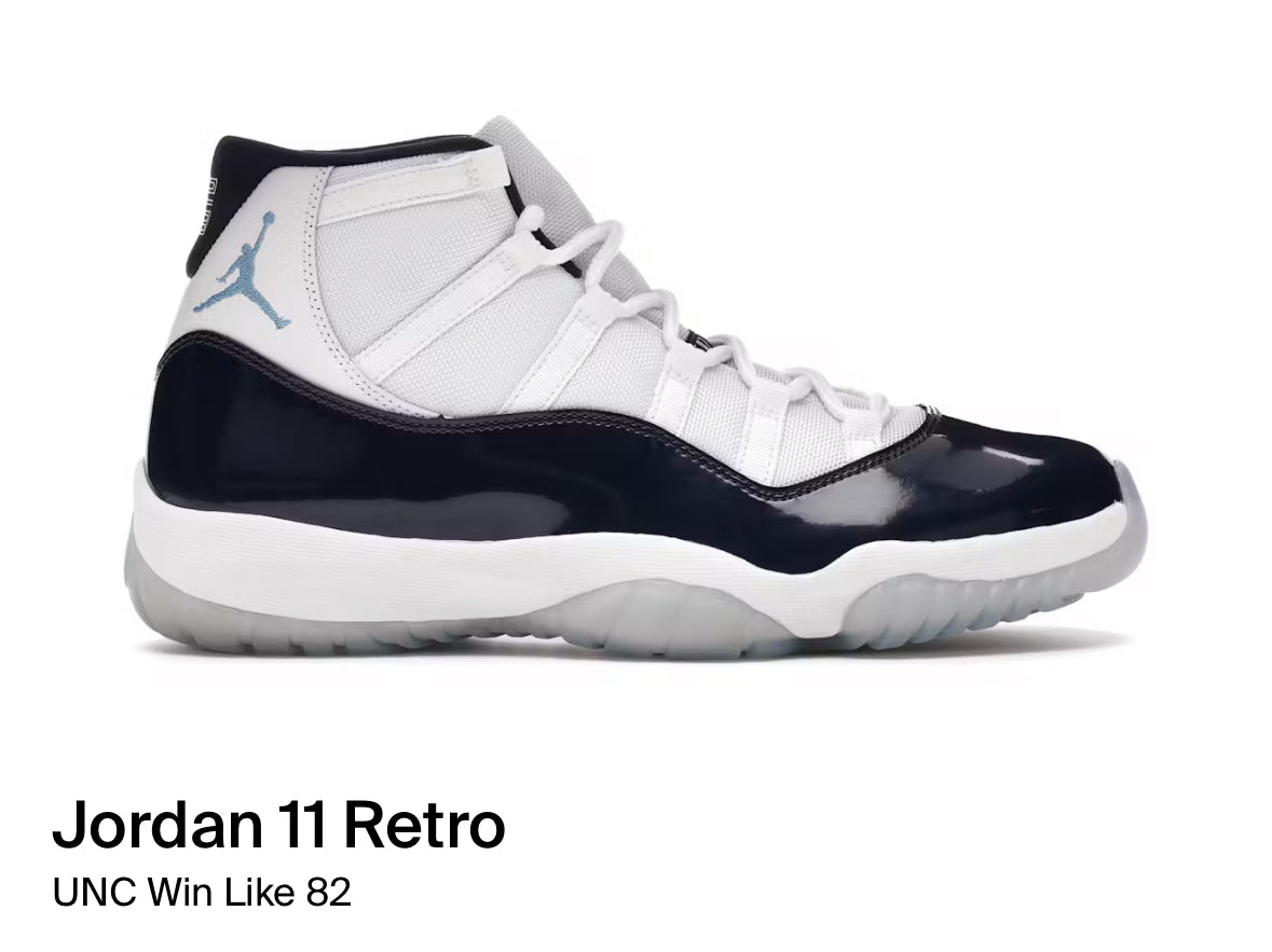 Jordan 11 Retro UNC Win Like 82 (Size 11)