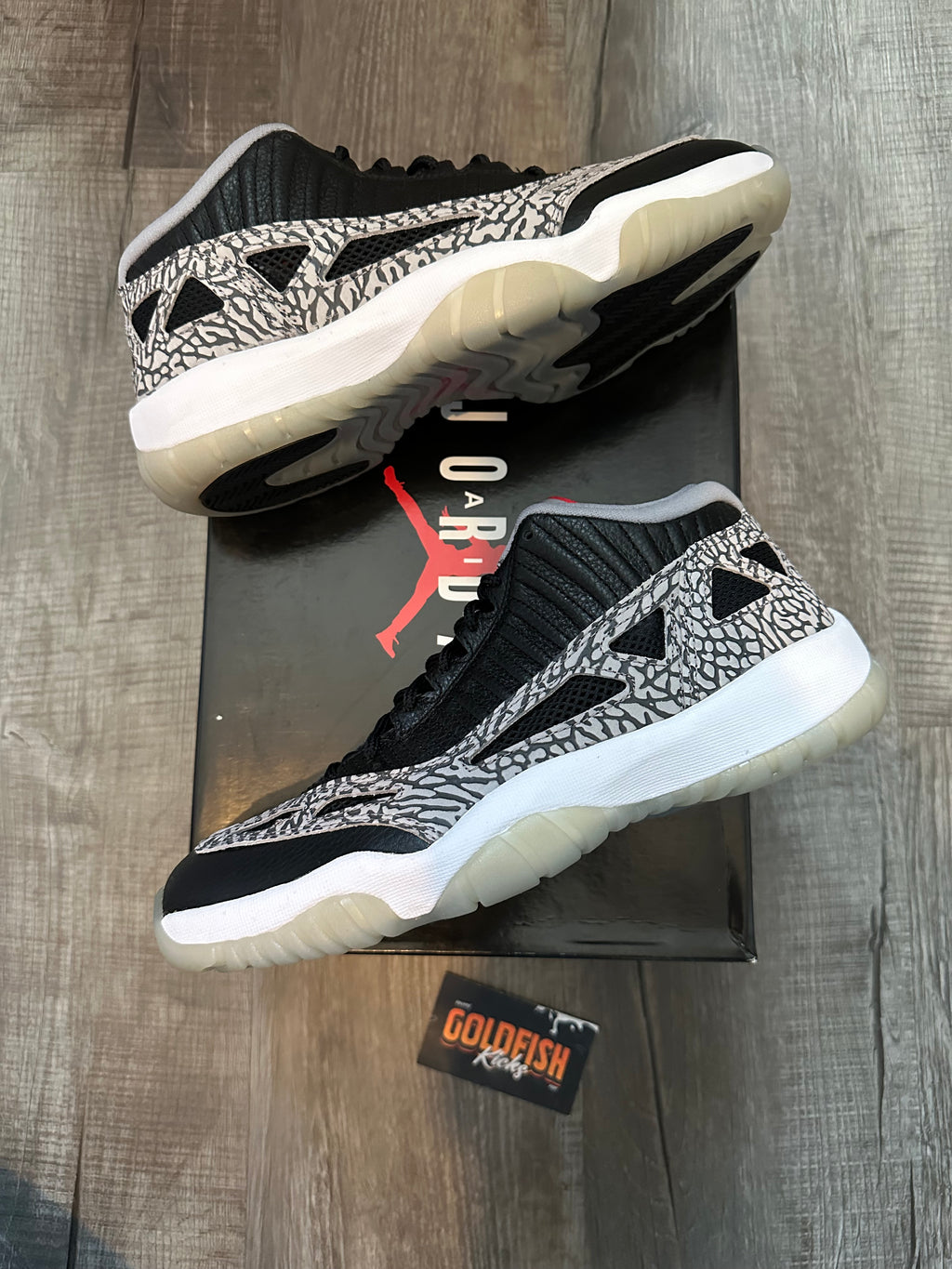 Jordan 11 Retro Low IE Black Cement (Size 9)