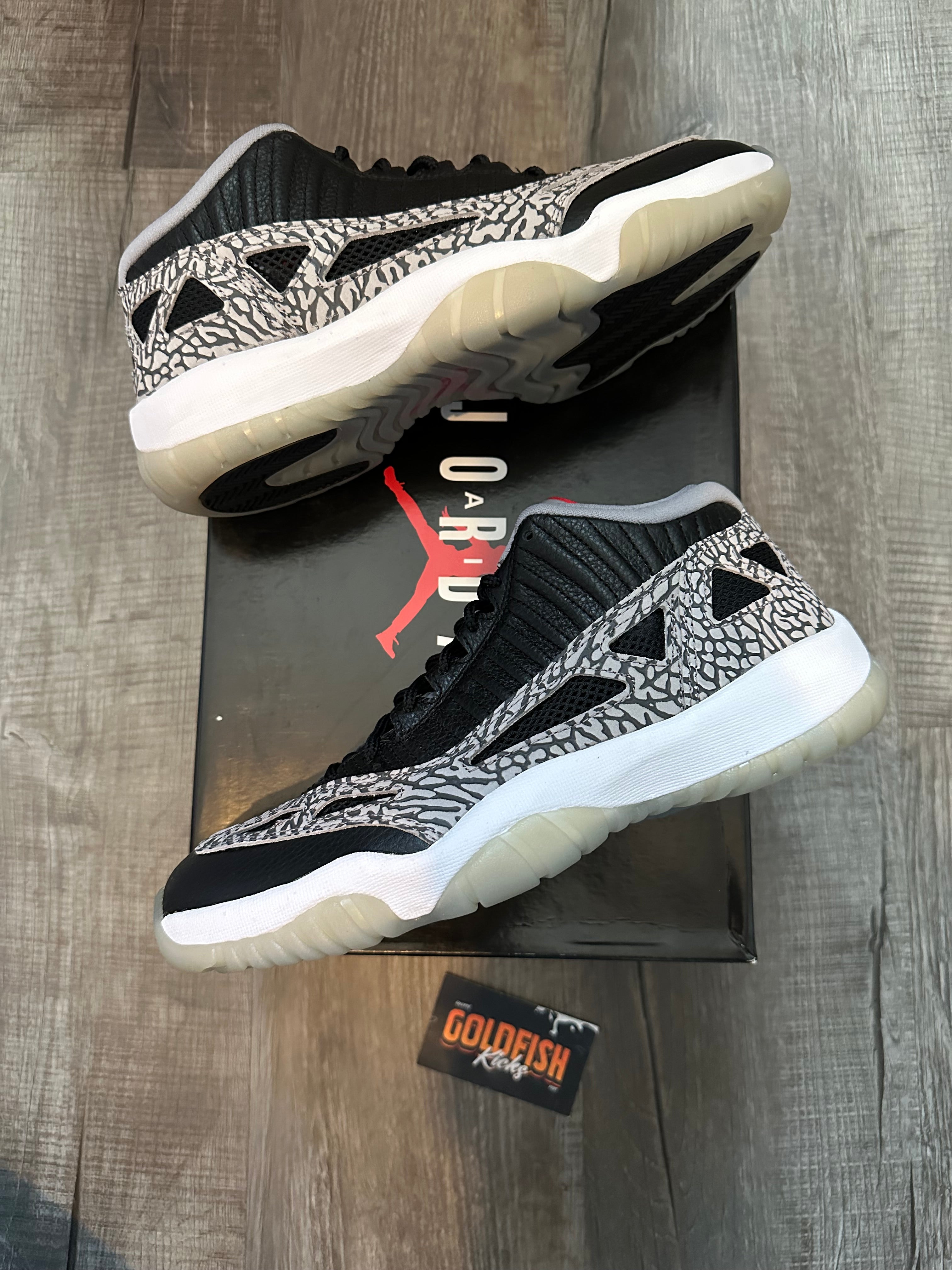 Jordan 11 Retro Low IE Black Cement (Size 9)