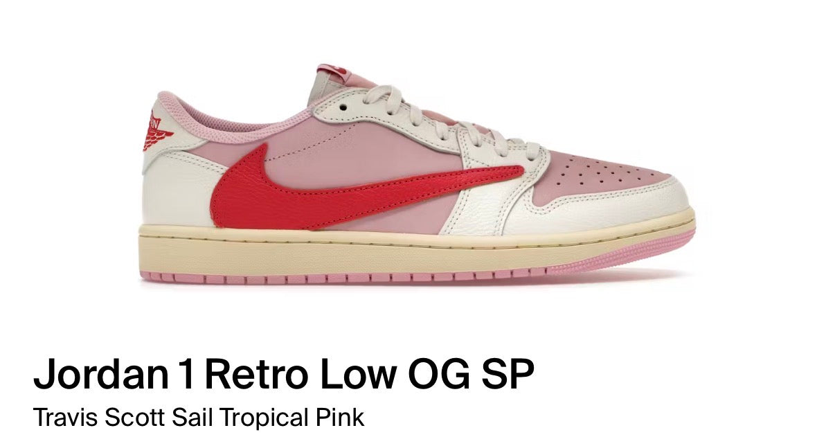 Jordan 1 Retro Low OG SP Travis Scott Sail Tropical Pink