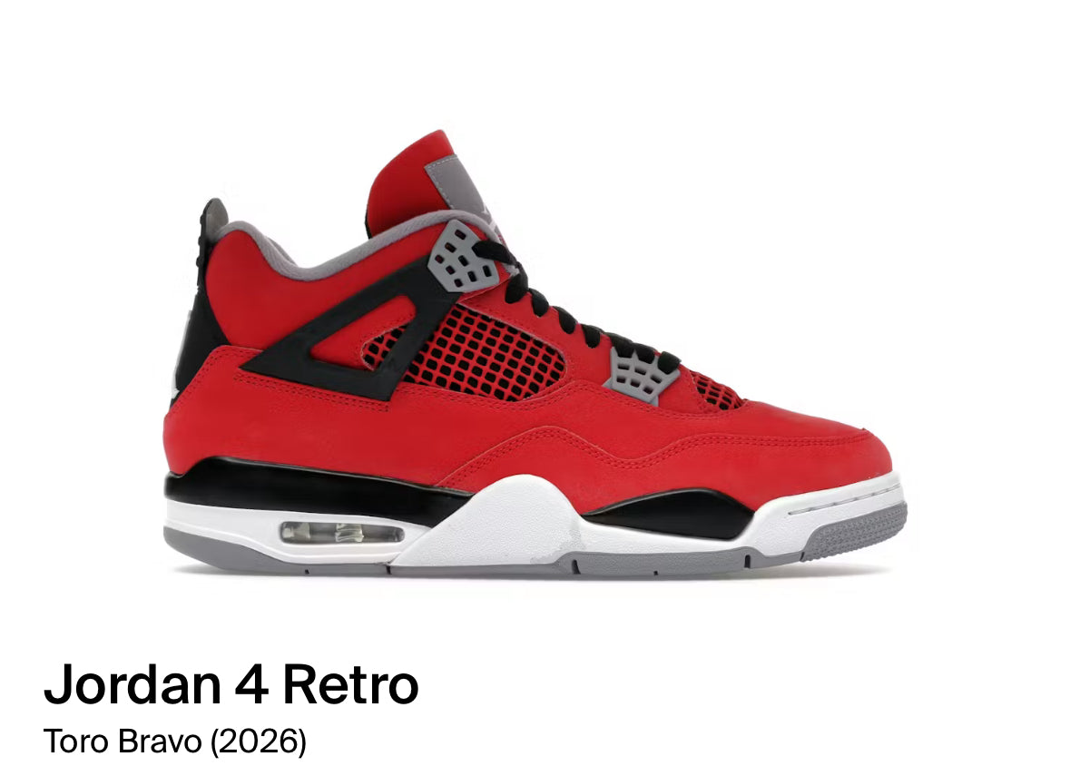 Jordan 4 Retro Toro Bravo (2026) (Multiple Sizes)