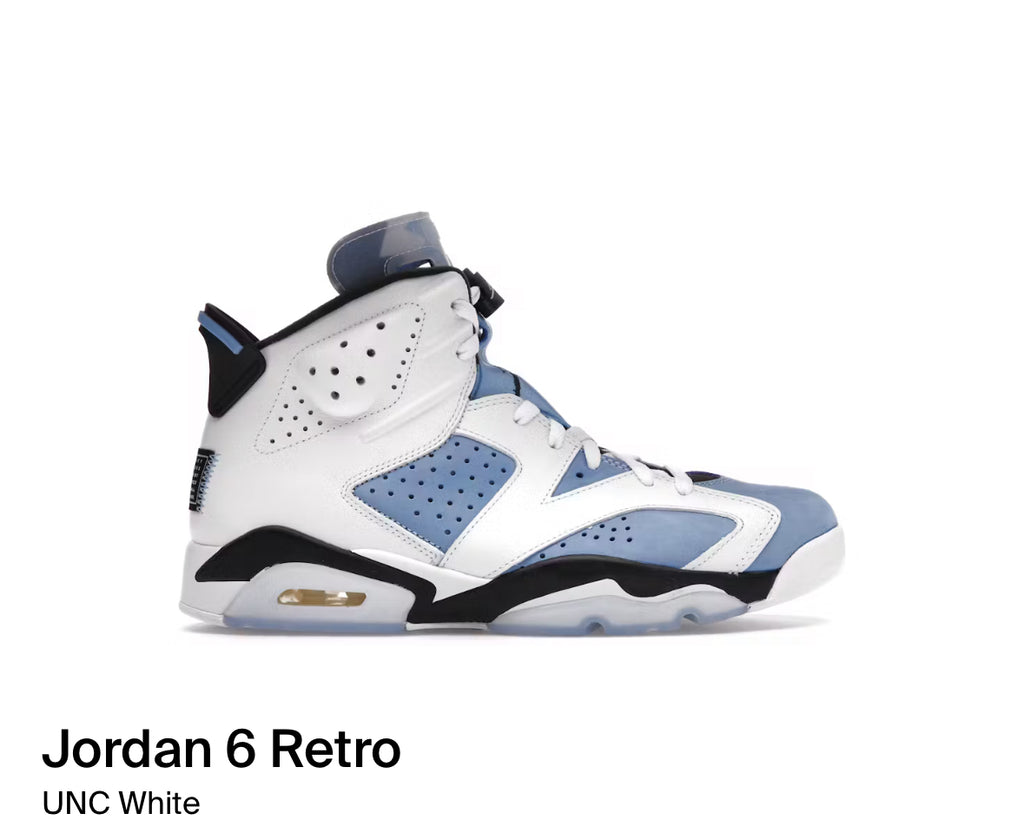 Jordan 6 Retro UNC White (Size 11)