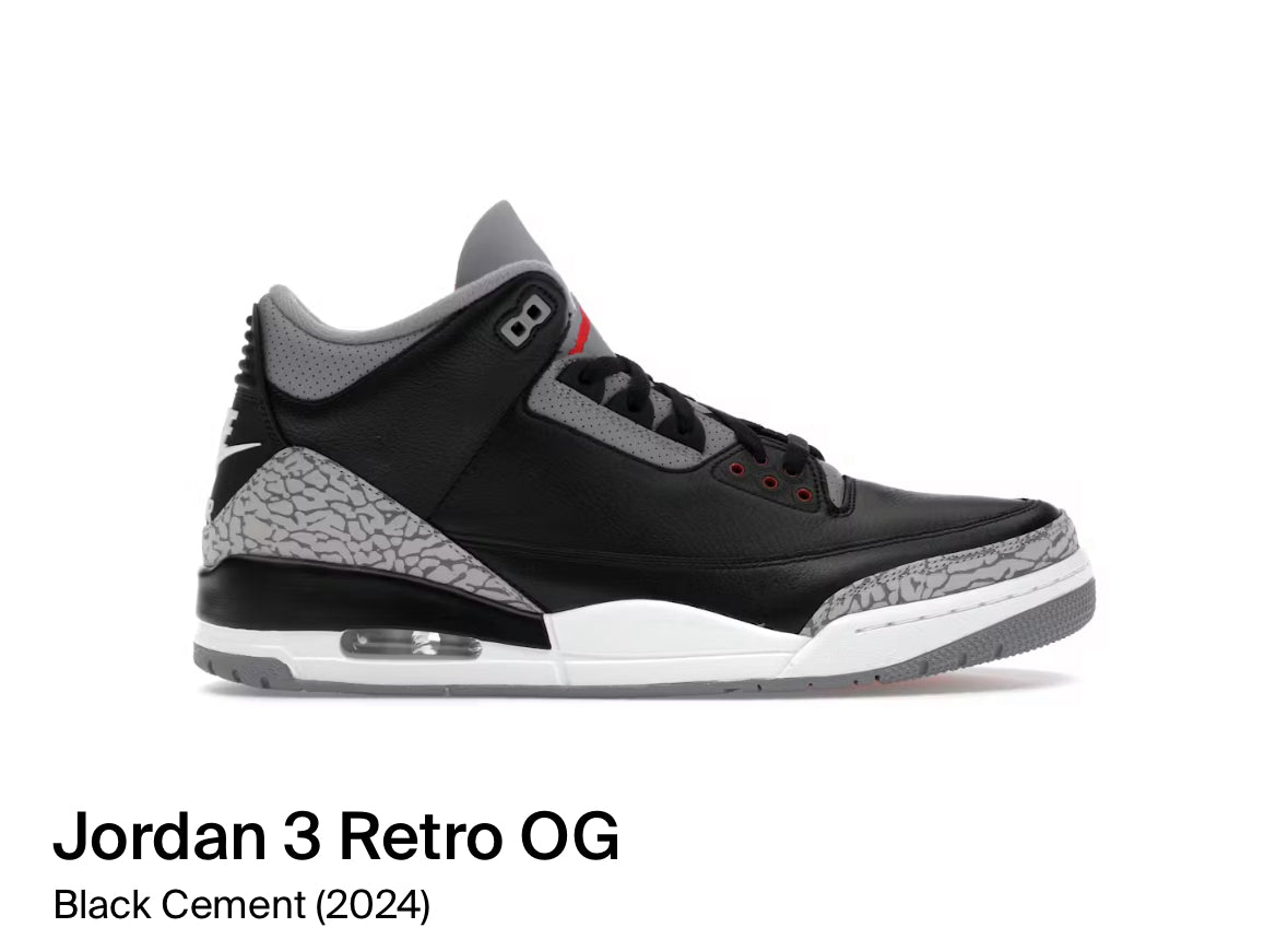 Jordan 3 Retro OG Black Cement (2024) (Size 11)