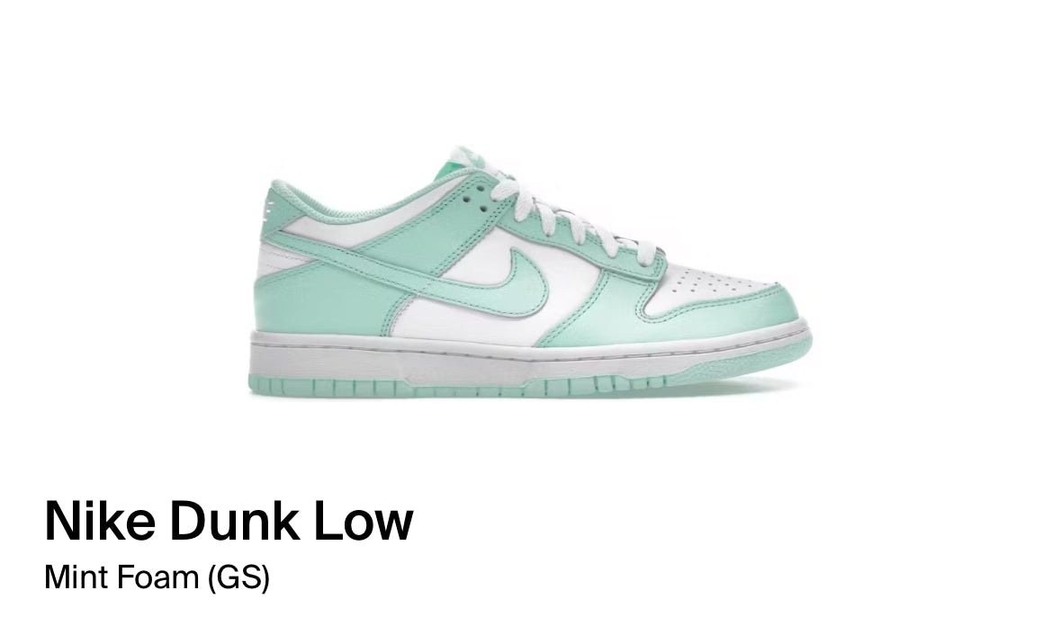 Nike Dunk Low Mint Foam (GS) (Size 7Y)