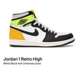 Jordan 1 Retro High White Black Volt University Gold (Size 8.5)