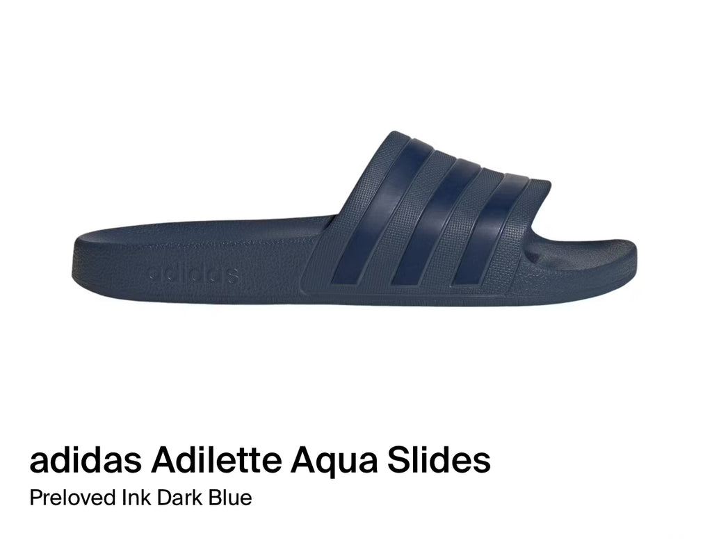 adidas Adilette Aqua Slides
Preloved Ink Dark Blue (Size 5-13)