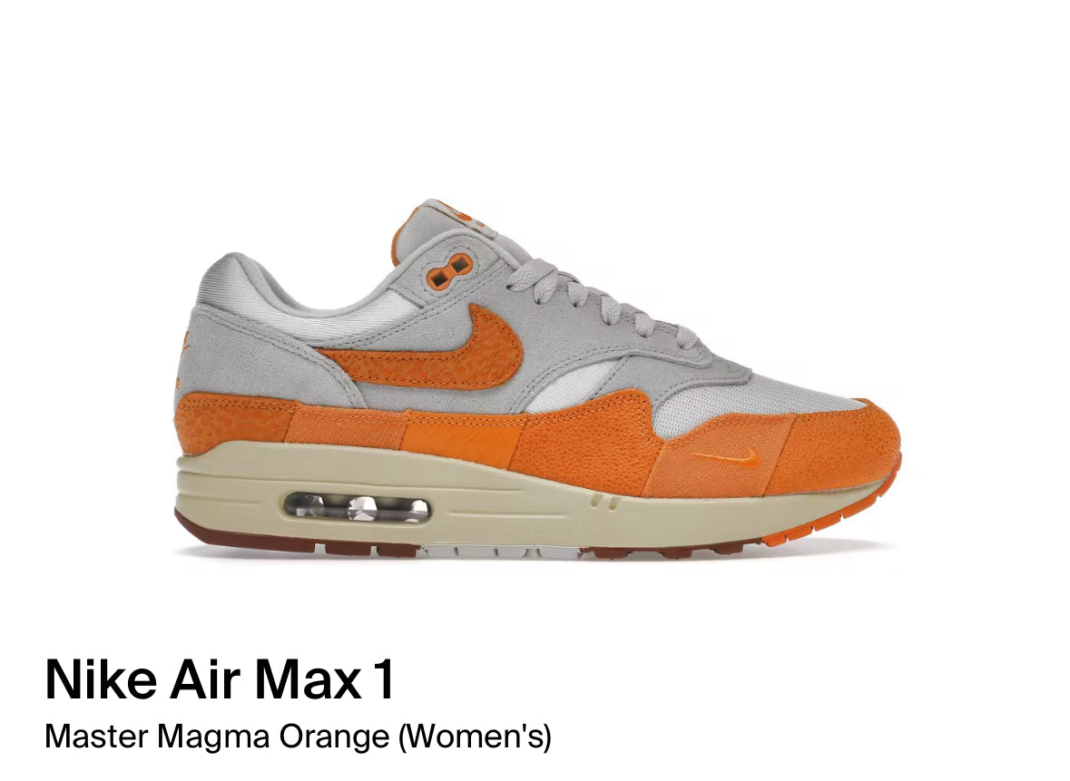 Nike Air Max 1 Master Magma Orange (Women's) (Size 6W/4.5M)