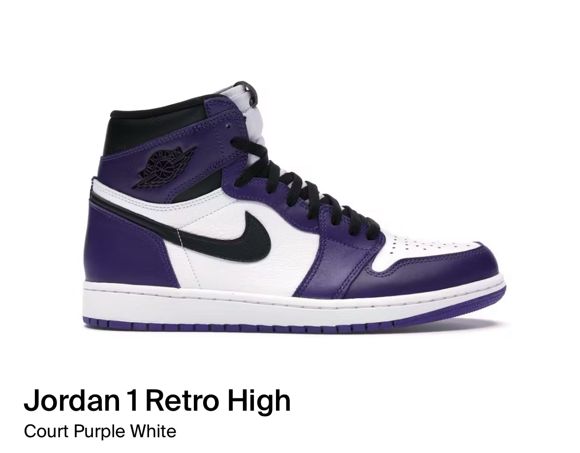 Jordan 1 Retro High Court Purple White (Size 10)
