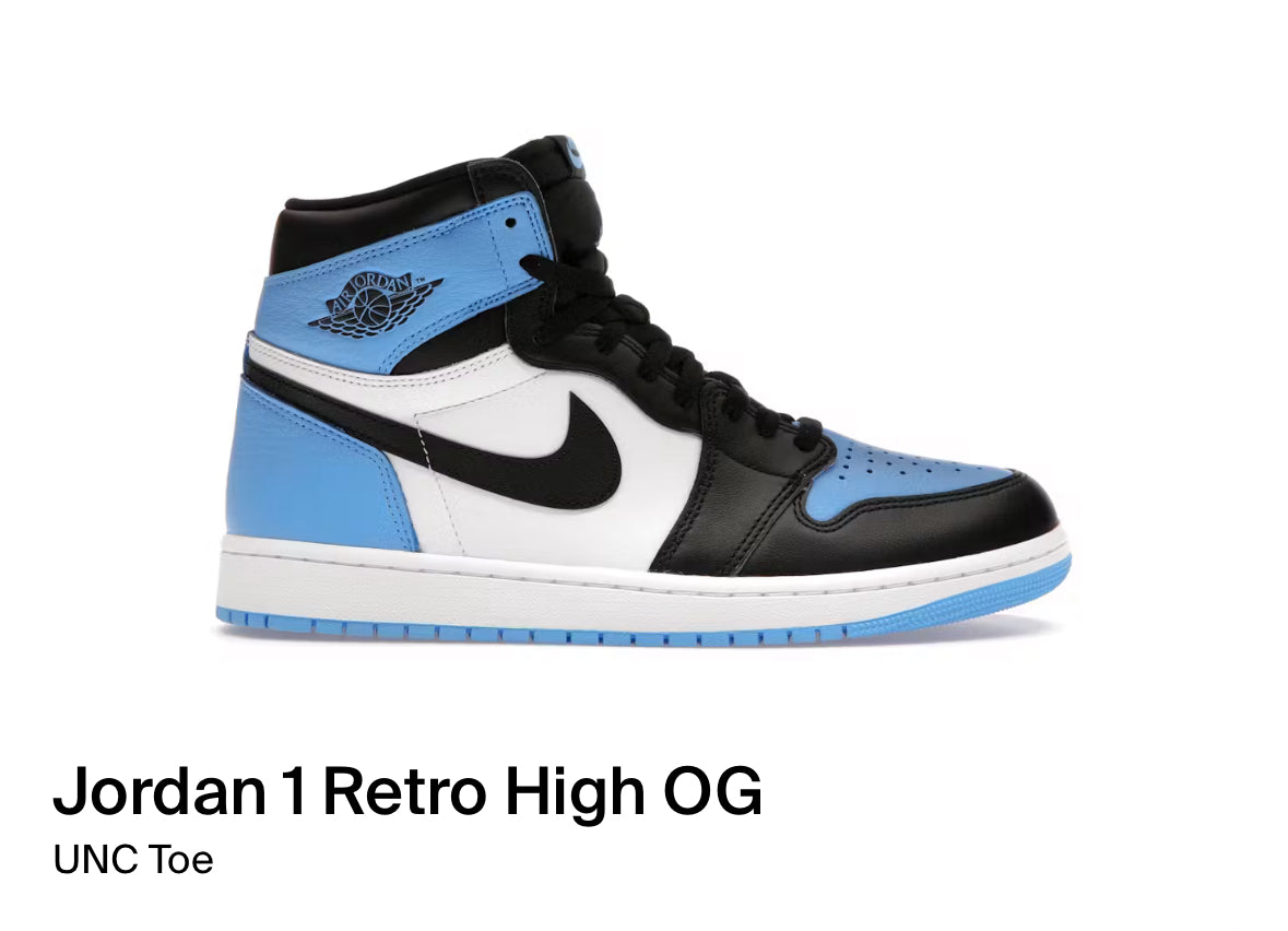 Jordan 1 Retro High OG UNC Toe (Size 9)