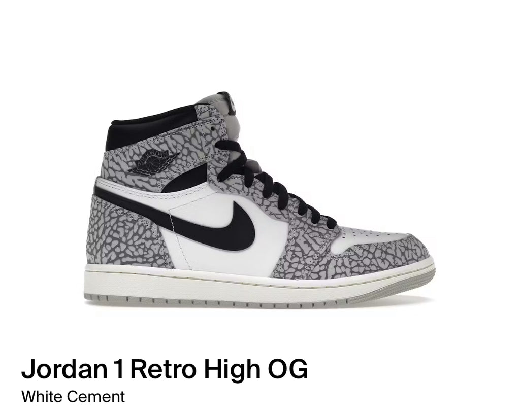 Jordan 1 Retro High OG White Cement (Size 9)