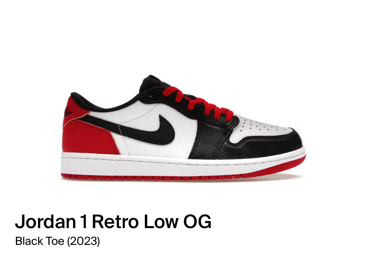Jordan 1 Retro Low OG Black Toe (2023) (Size 12)
