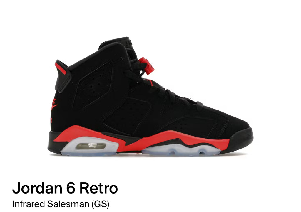 Jordan 6 Retro Infrared Salesman (GS) (Size 5Y/6.5W)