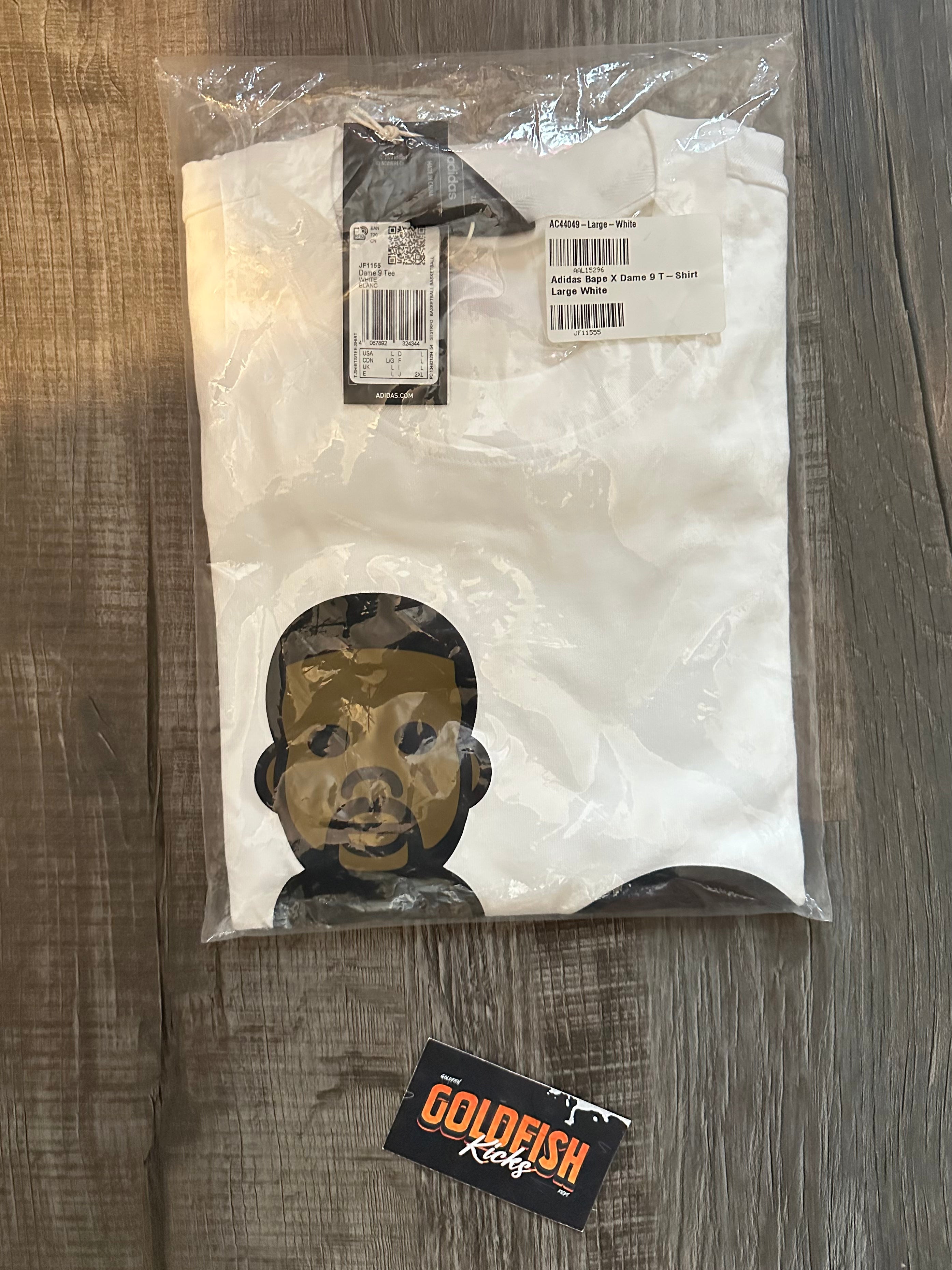 BAPE x adidas Dame Baby Milo Tee White - LARGE